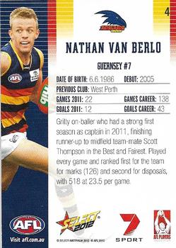 2012 Select AFL Champions #4 Nathan Van Berlo Back
